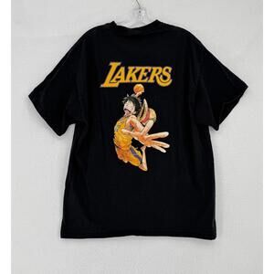 Los Angeles Lakers x One Piece Anime Collab 2025 Mens Black T Shirt One Size